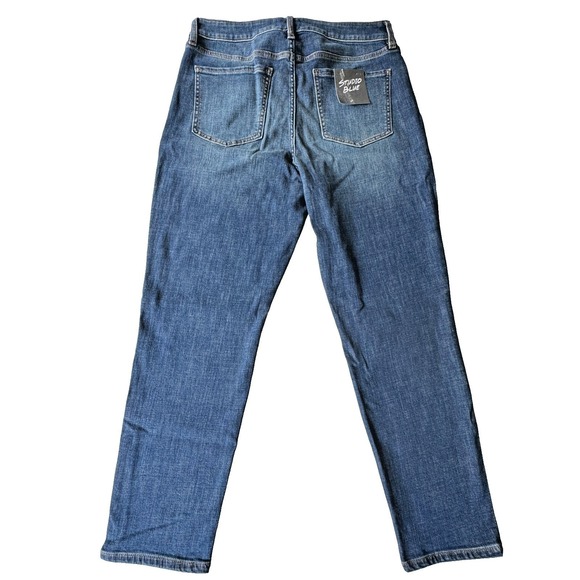 NWT Studio Blue Straight Leg High Rise Stretch Jeans, Medium Wash, Women's 32/14 - Picture 2 of 8